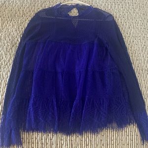 All Saints Purple Lace Top